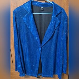 SHEIN Blue Shimmer Blazer Suit Jacket